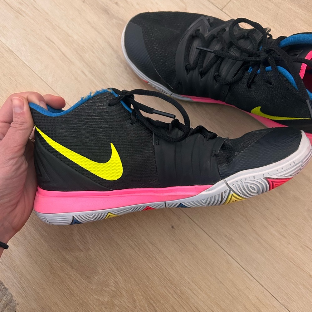 Nike Kyrie high tops size 6.5 Y pink black blue neon lace up - Picture 6 of 8